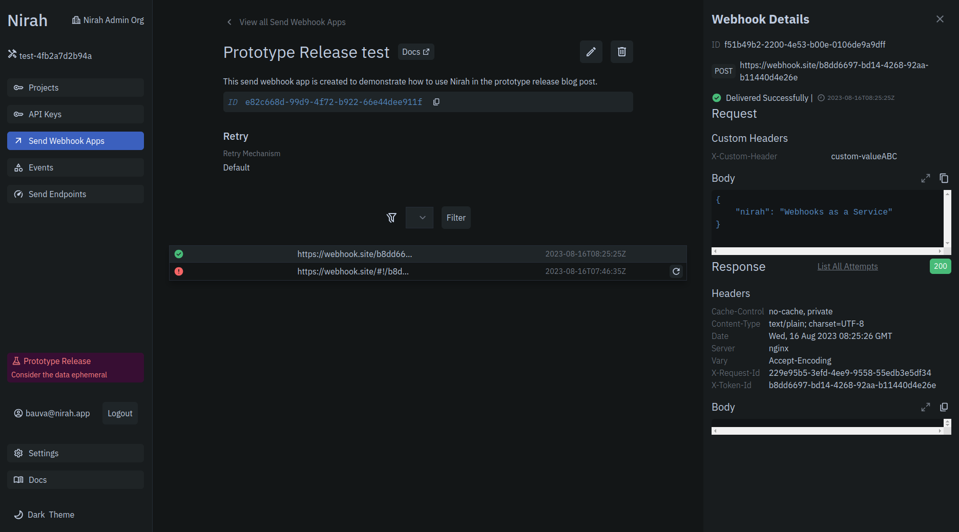 view webhook details